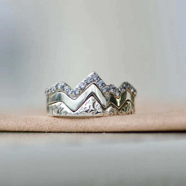 For Wife - Every Day Is Another Adventure with You Triple Stacked Mountain Ring