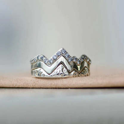 For Wife - Every Day Is Another Adventure with You Triple Stacked Mountain Ring