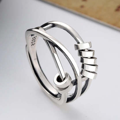 For Anyone - S925 Drive Away Your Anxiety Layer Beads Fidget Ring
