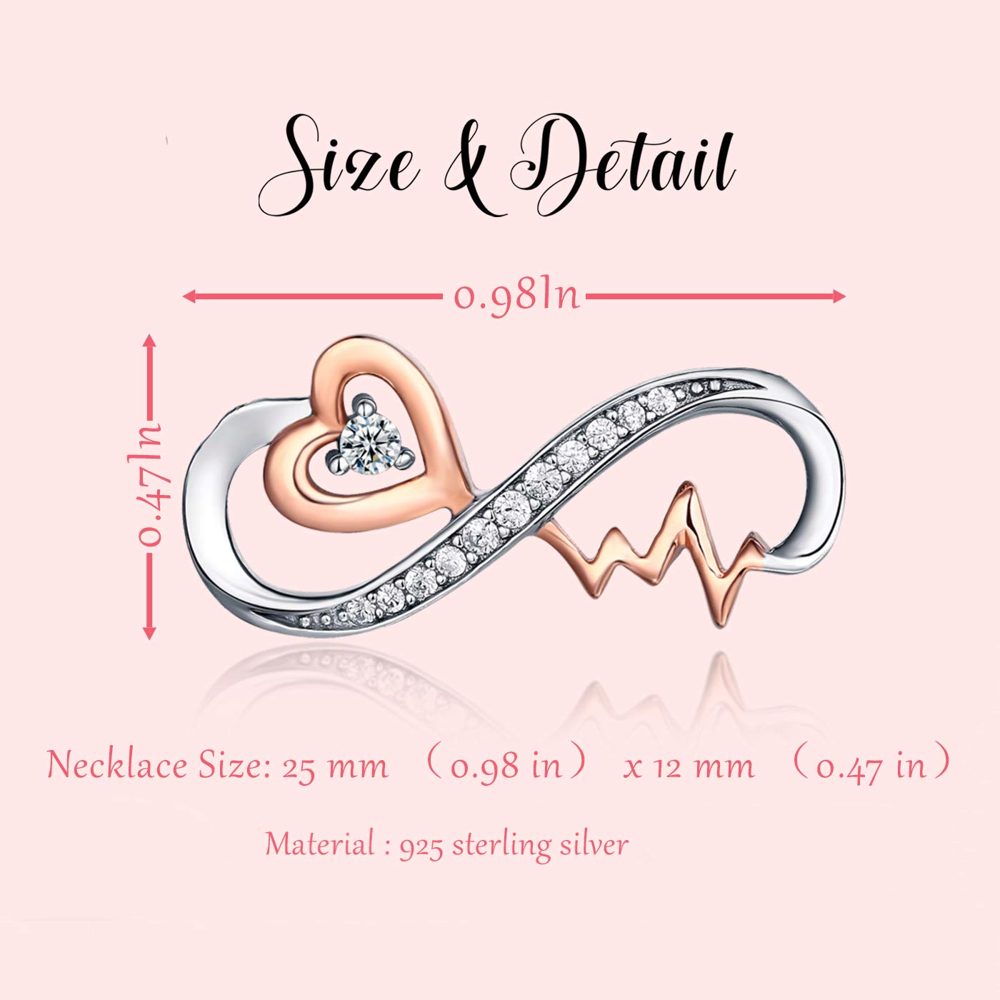 For Granddaughter - S925 Remember How Much You are Loved Infinity Heartbeat Necklace