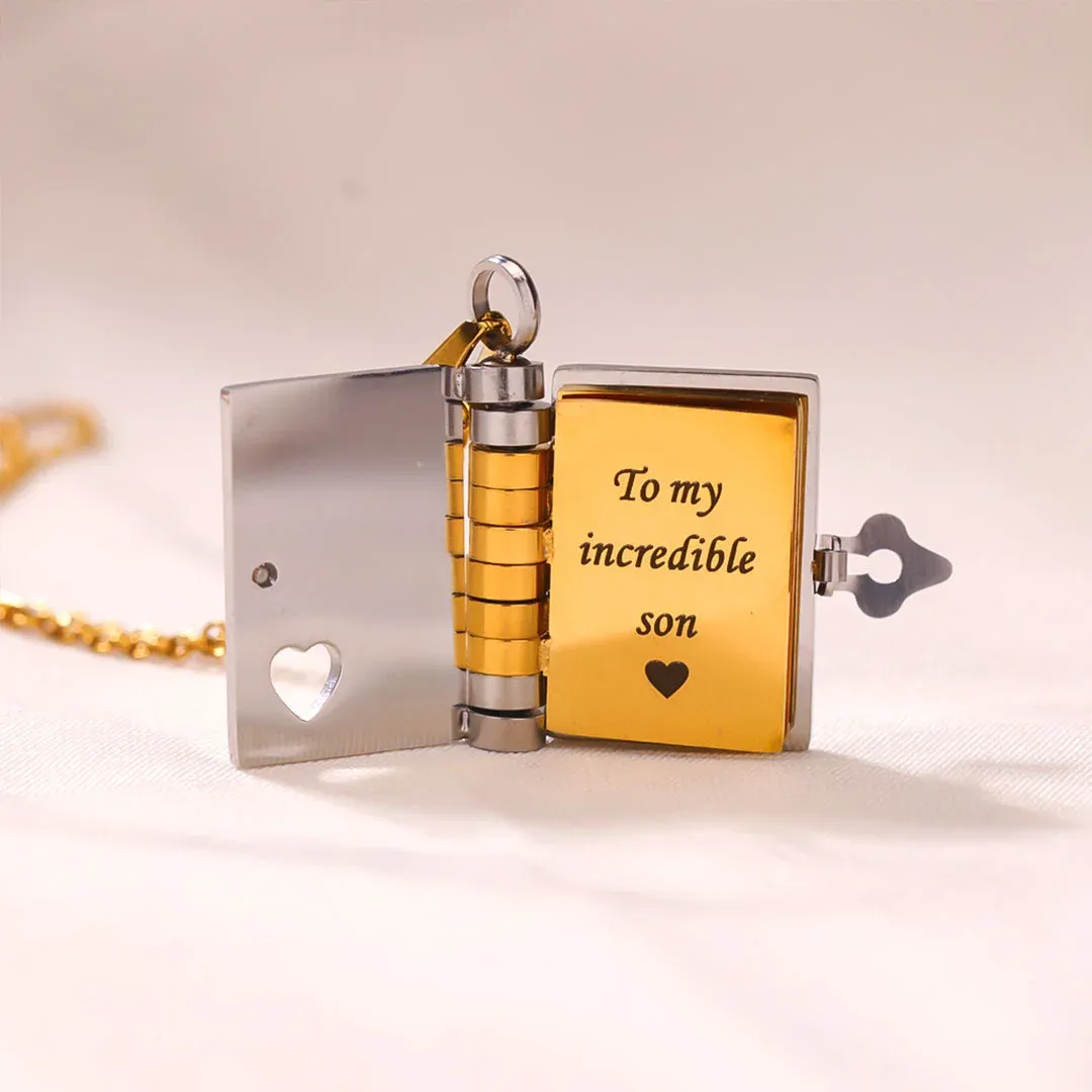 For Son - My Champion Book Necklace