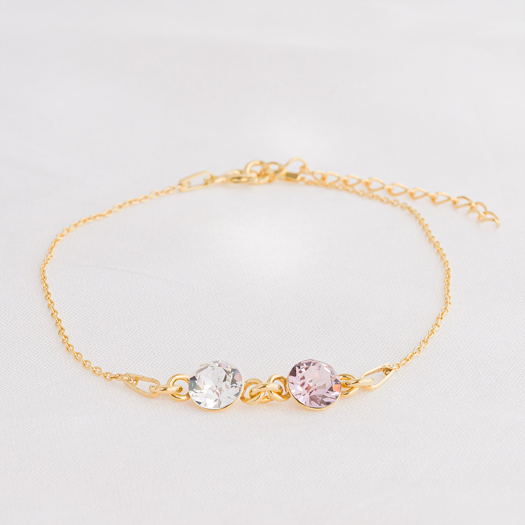 Mother And Daughter Forever Linked Together Custom Birthstones Bracelet