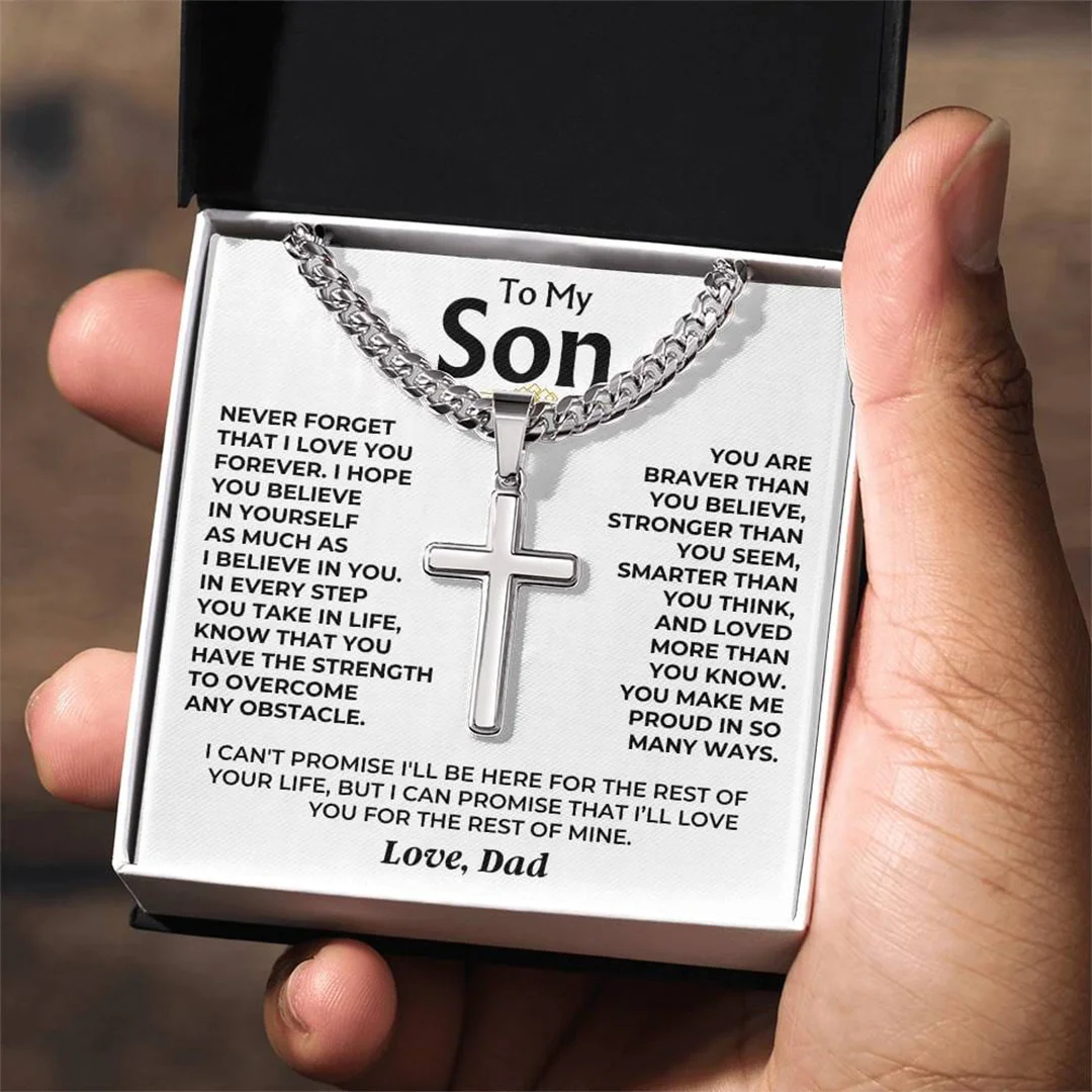For Son - Love From Dad Cross Necklace