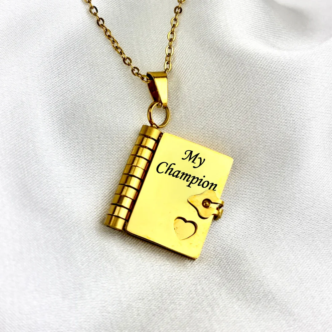 For Son - My Champion Book Necklace