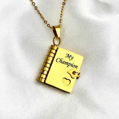 For Son - My Champion Book Necklace