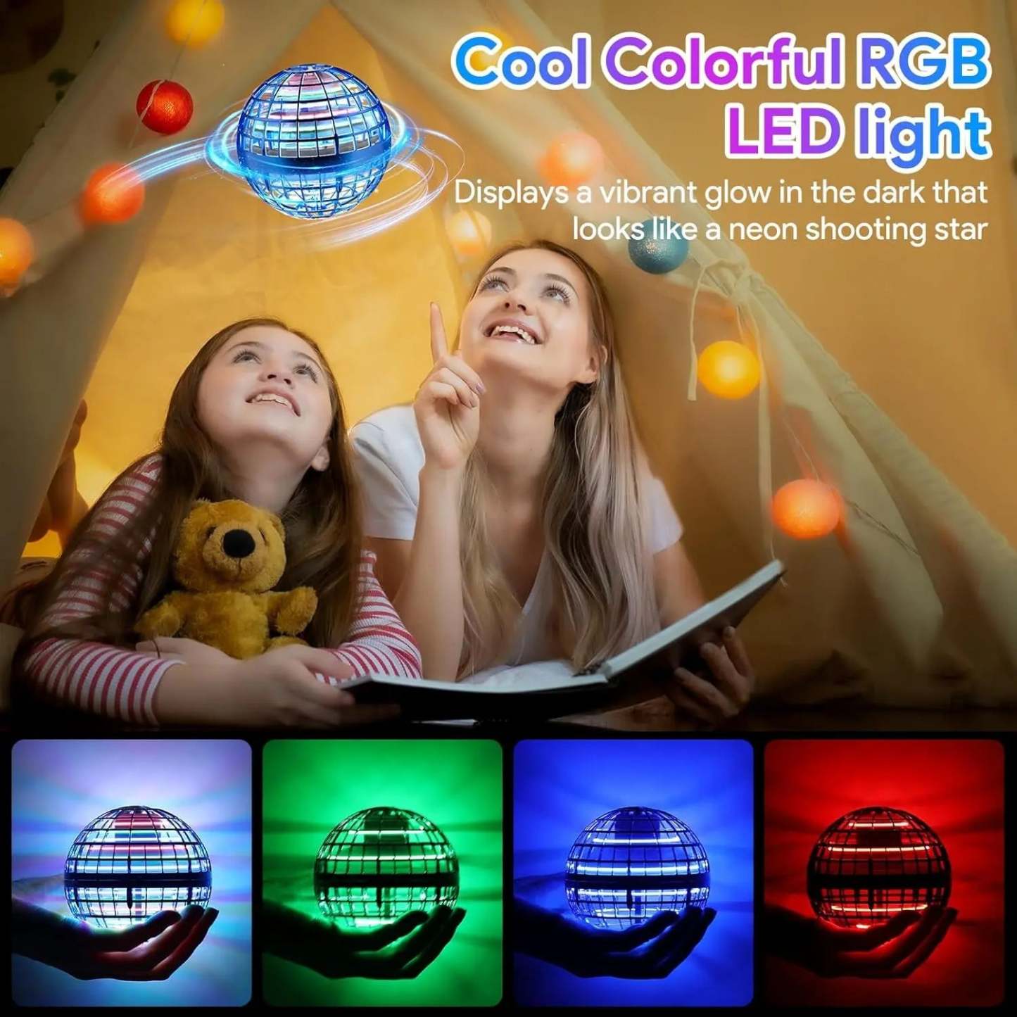Flying Orb Ball Boomerang Toy – Hand Controlled LED Hover Spinner