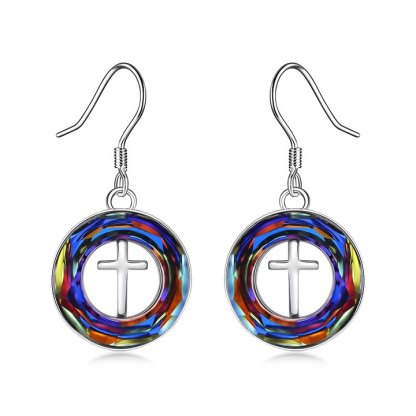 For Daughter - S925 Jesus is in Our Boat Crystal Cross Necklace