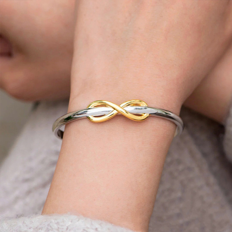 Mother And Daughter Forever Linked Together Infinite Cuff Bracelet