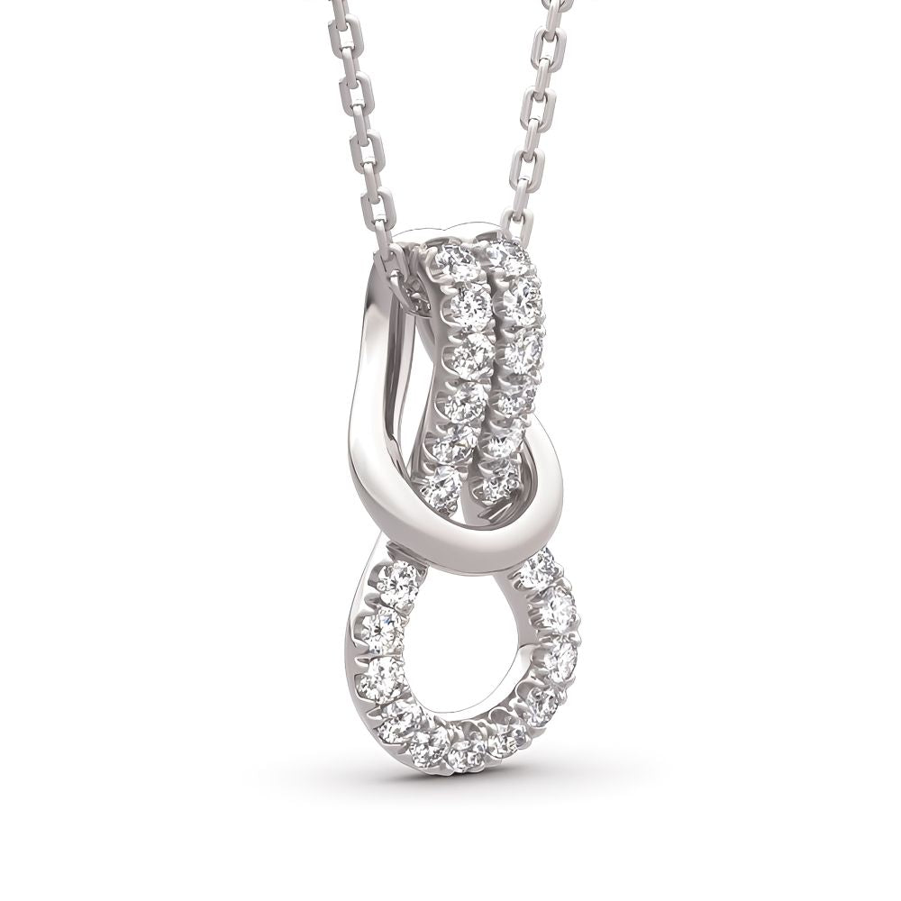 S925 Mother and Daughter Forever Linked Together Infinity Knot Necklace