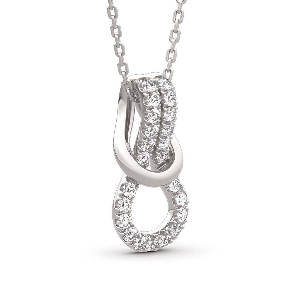 S925 Mother and Daughter Forever Linked Together Infinity Knot Necklace