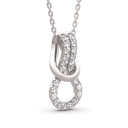 S925 Mother and Daughter Forever Linked Together Infinity Knot Necklace
