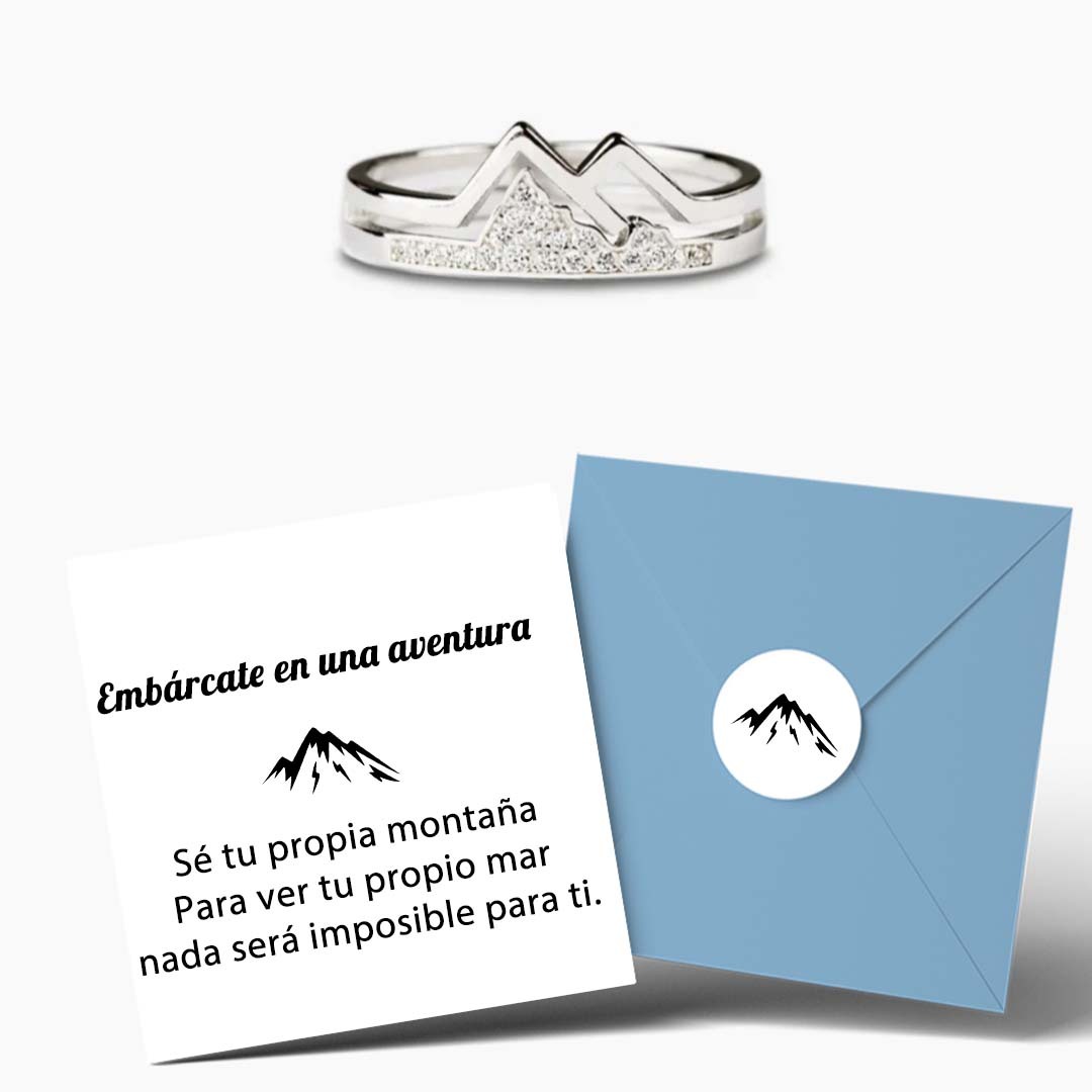 S925 Anillo De Montaña De Aventura