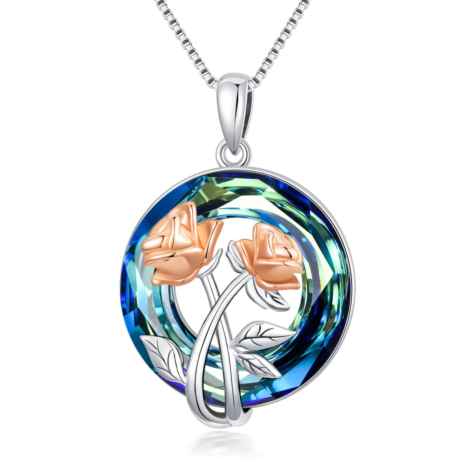 S925 You Belong Somewhere You Feel Free Crystal Birth Month Flower Necklace