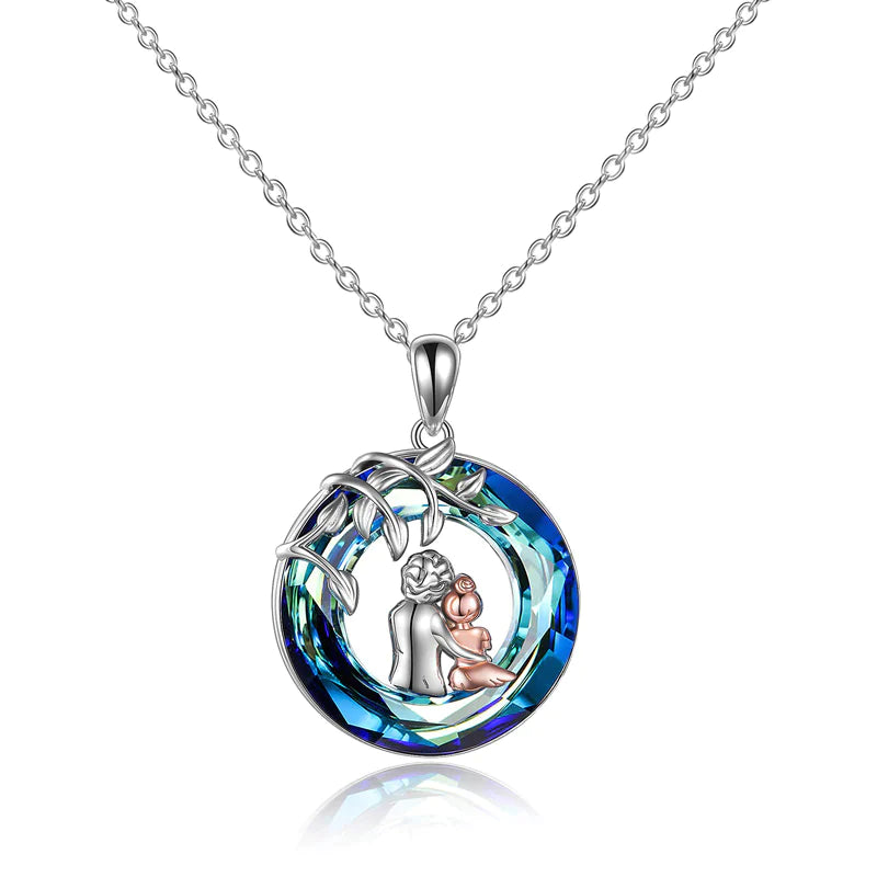For Granddaughter - S925 You will Always be My Baby Girl Crystal Grandma Granddaughter Necklace
