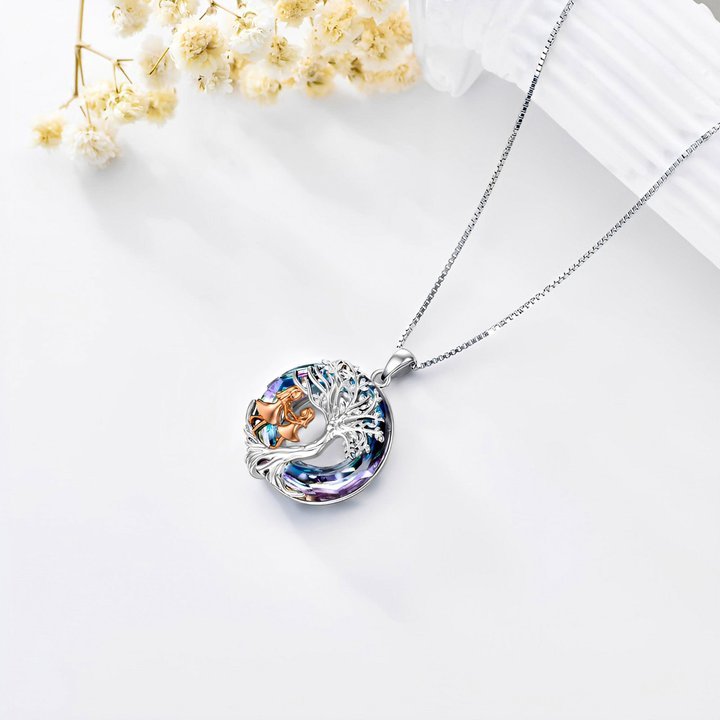 For Daughter - S925 We Are Forever Linked Together Crystal Life Tree Necklace
