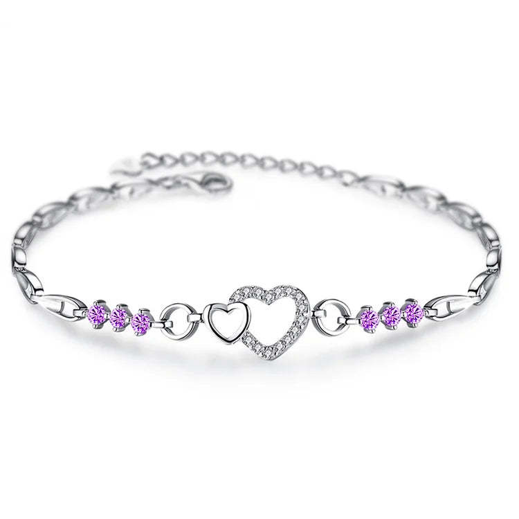 S925 Mother & Daughter Big Heart and Little Heart Bracelet