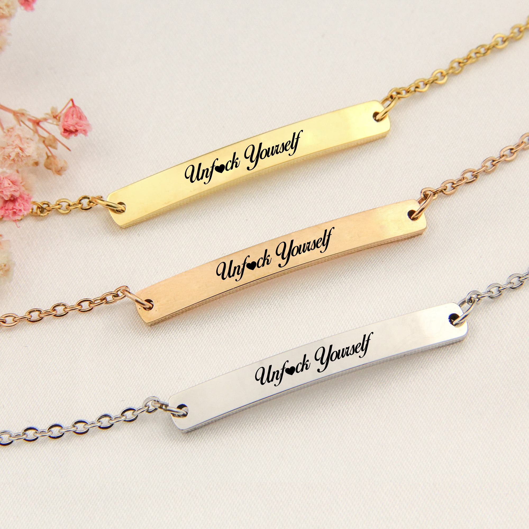 Unfuck Yourself Liberate Yourself Long Engraved Bracelet