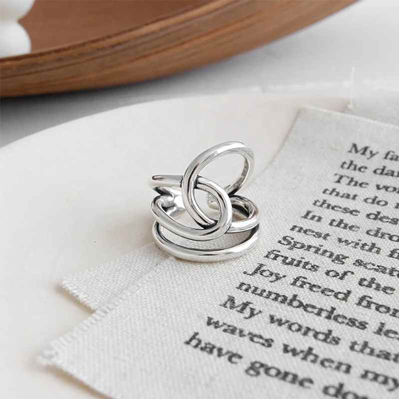 S925 Crooked Knot Ring