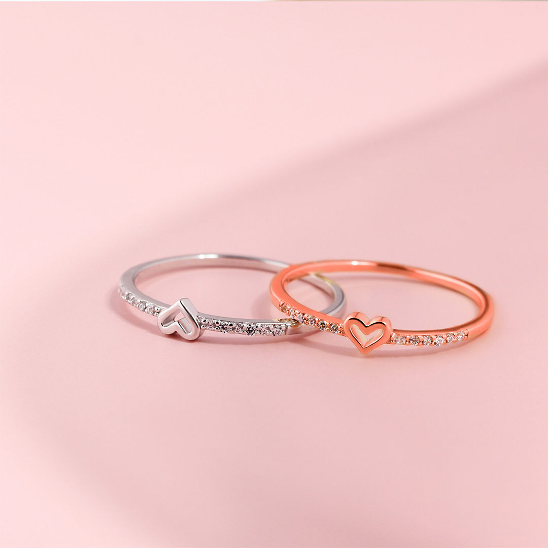 For Daughter - S925 You Are Always In Mine Simple Hollow Heart Ring