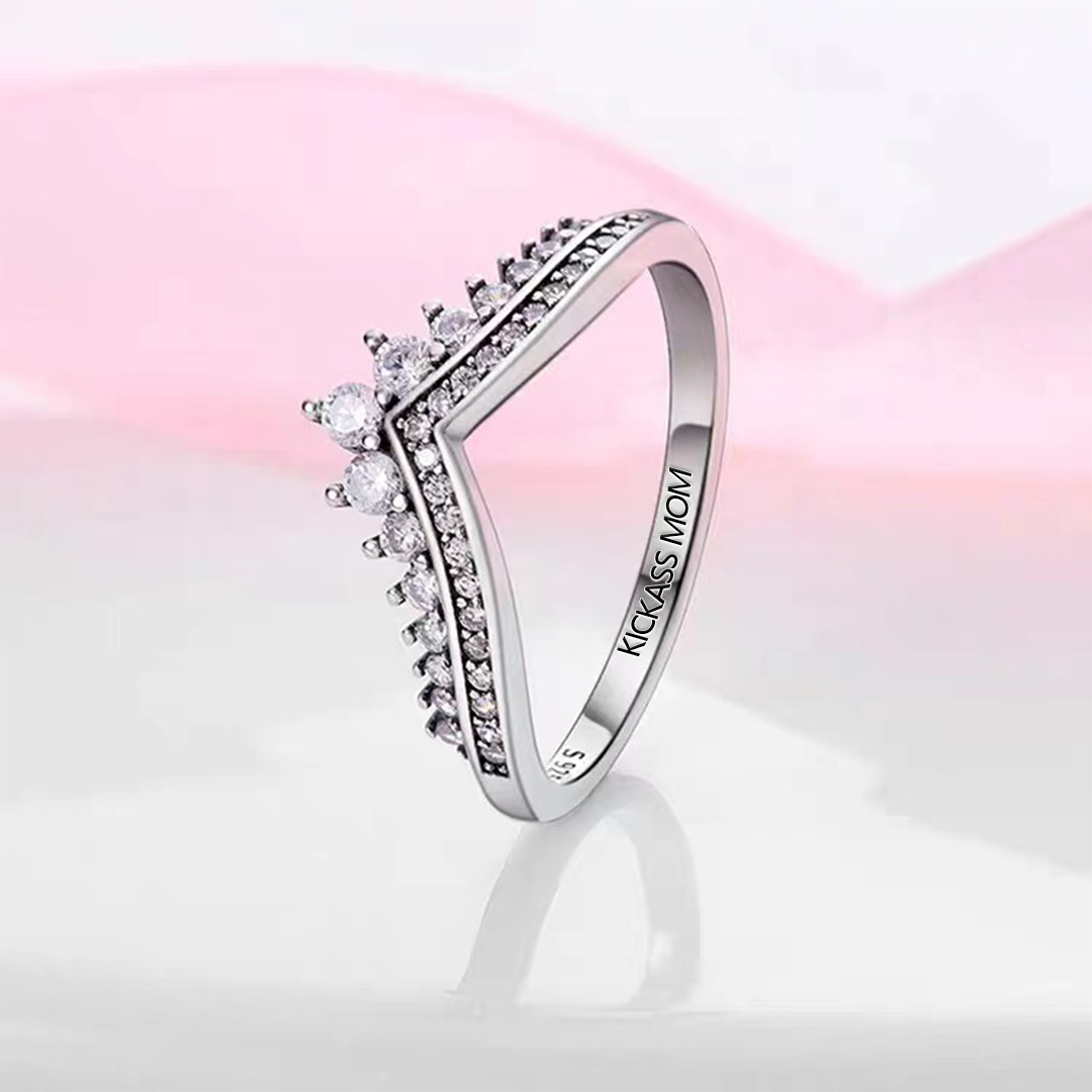 S925 Awesome Mother and Daughter Crown Ring