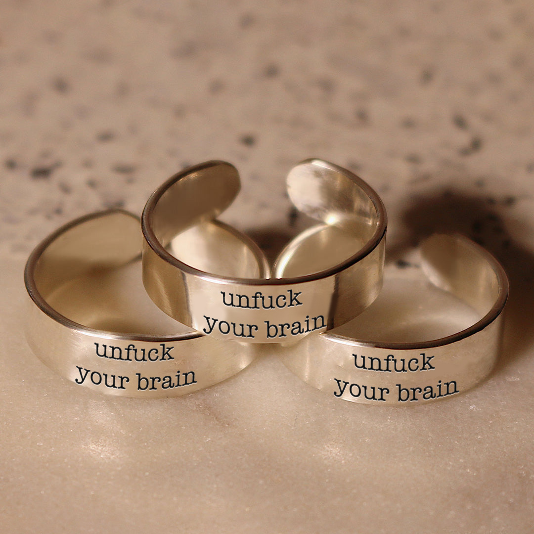 Unf❤️ck Your Brain Wide Band Ring