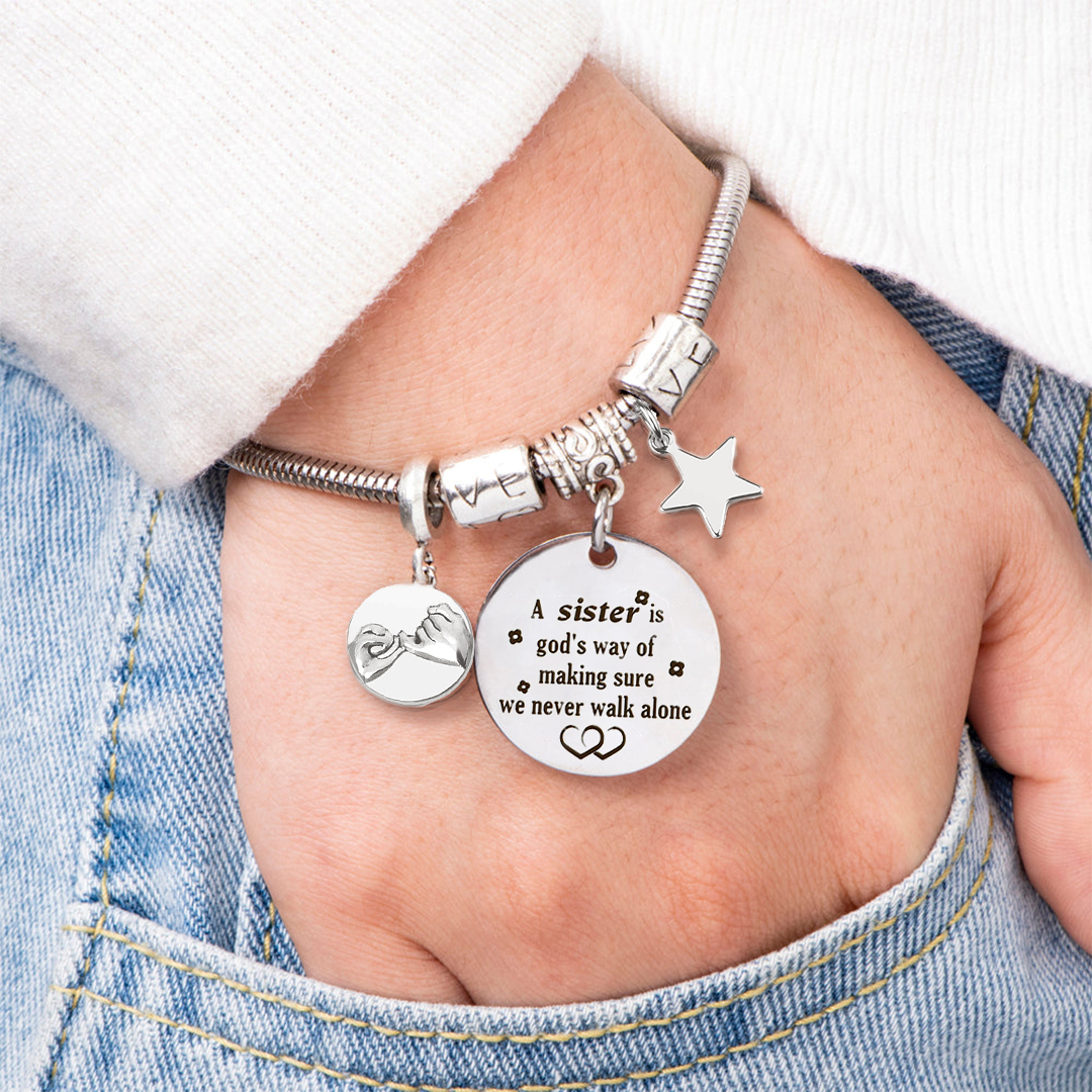 For Sister - A Sister Is God's Way Of Making Sure We Never Walk Alone Bracelet