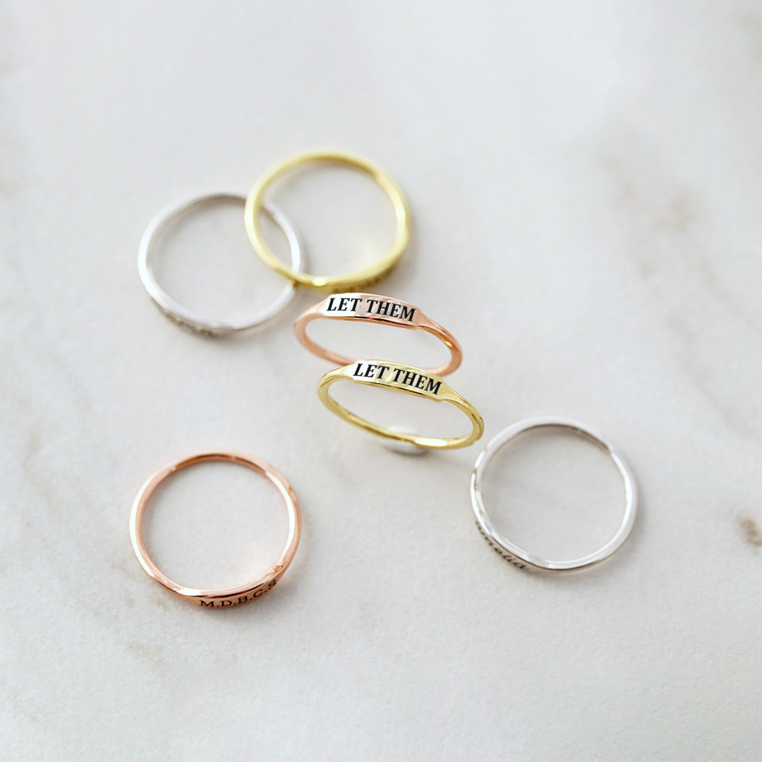 Let Them Dainty Bar Ring