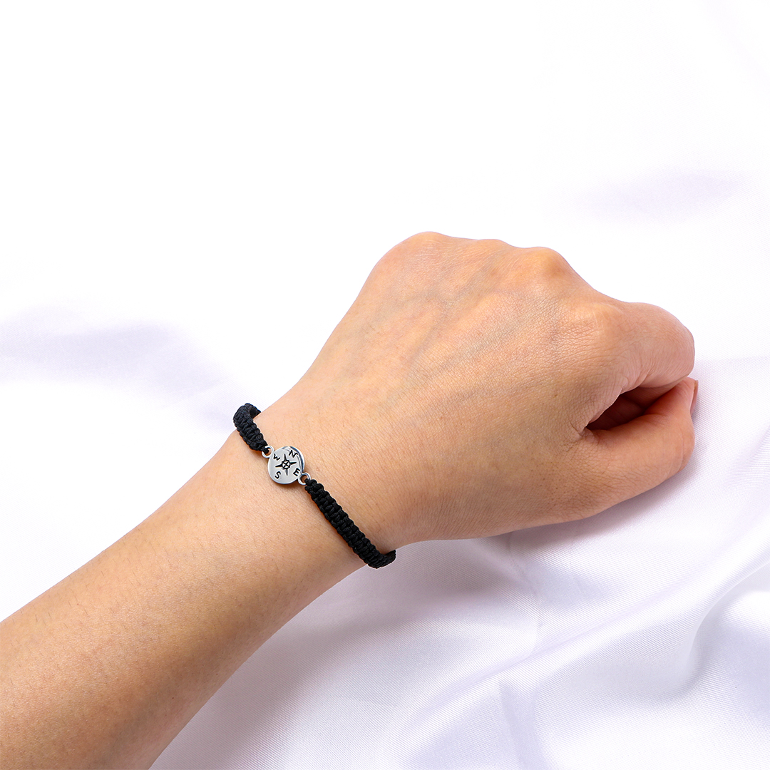 For Friend - I'd Be So Lost Without You Compass Braided Bracelet