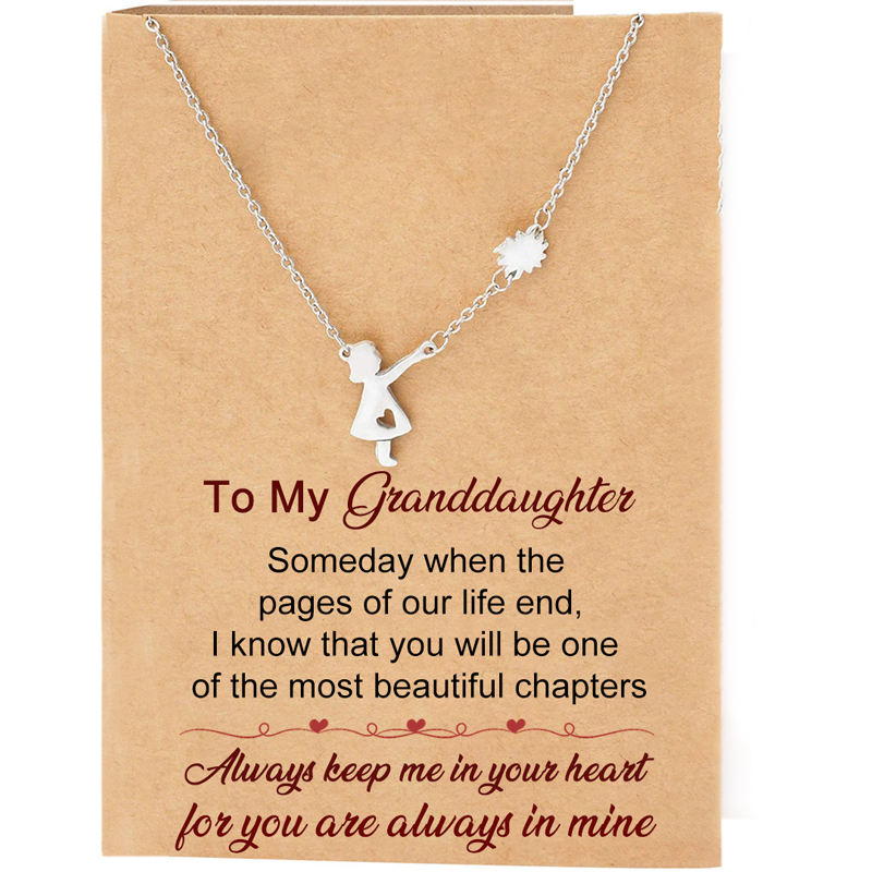 For Granddaughter -  Always Keep Me In Your Heart For You Are Always In Mine Little Girl Light Card Necklace