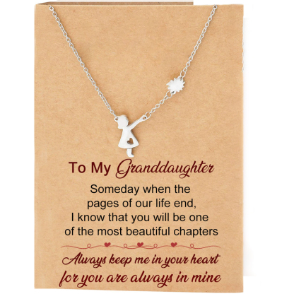 For Granddaughter -  Always Keep Me In Your Heart For You Are Always In Mine Little Girl Light Card Necklace
