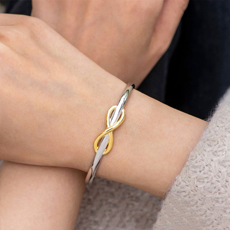 Mother And Daughter Forever Linked Together Infinite Cuff Bracelet