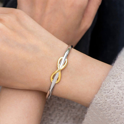 Mother And Daughter Forever Linked Together Infinite Cuff Bracelet