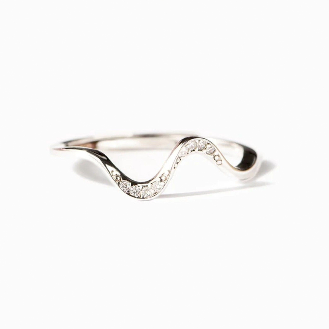 For Friend - S925 We'll Ride The Wave Together Undulating Thin Ring