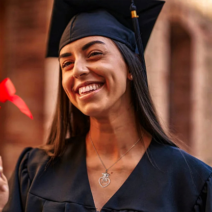 Name Custom Graduation Cap Heart Necklace