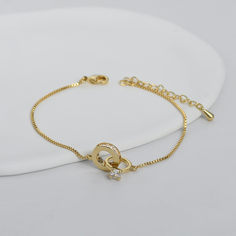 For Wife - S925 I Love You Forever And Always Interlocking Diamond Bracelet