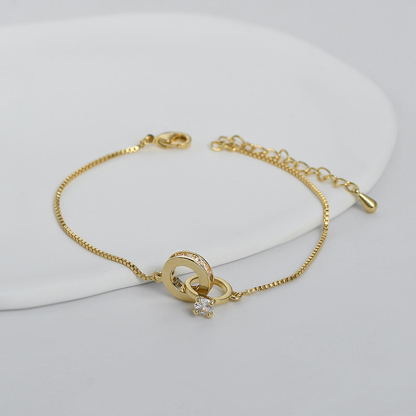 For Wife - S925 I Love You Forever And Always Interlocking Diamond Bracelet