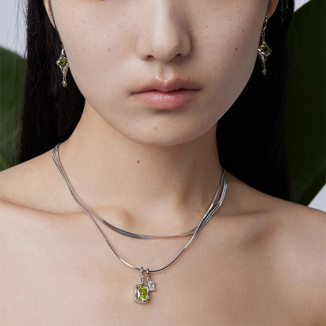 Mother And Daughter Forever Linked Together Custom Birthstones Layer Necklace