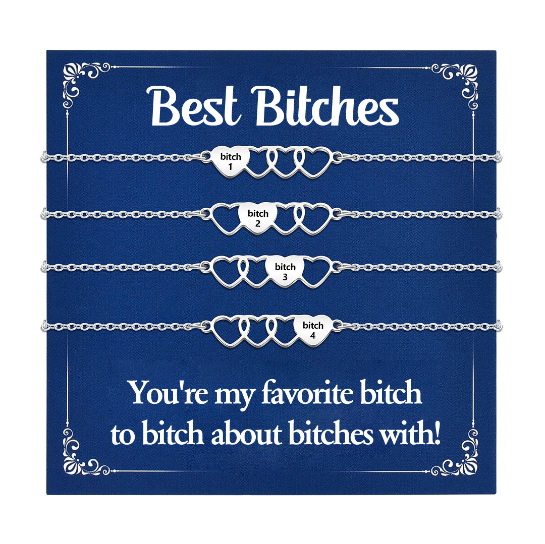 For Friend -You're My Favorite Bitch Heart Set Bracelet