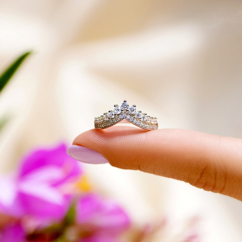 For Daughter - S925 You Are The Queen Of Your Own Destiny HerringboneCrown Ring