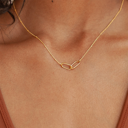 S925 Mother & Daughter Forever Linked Together Thin Hoop Necklace