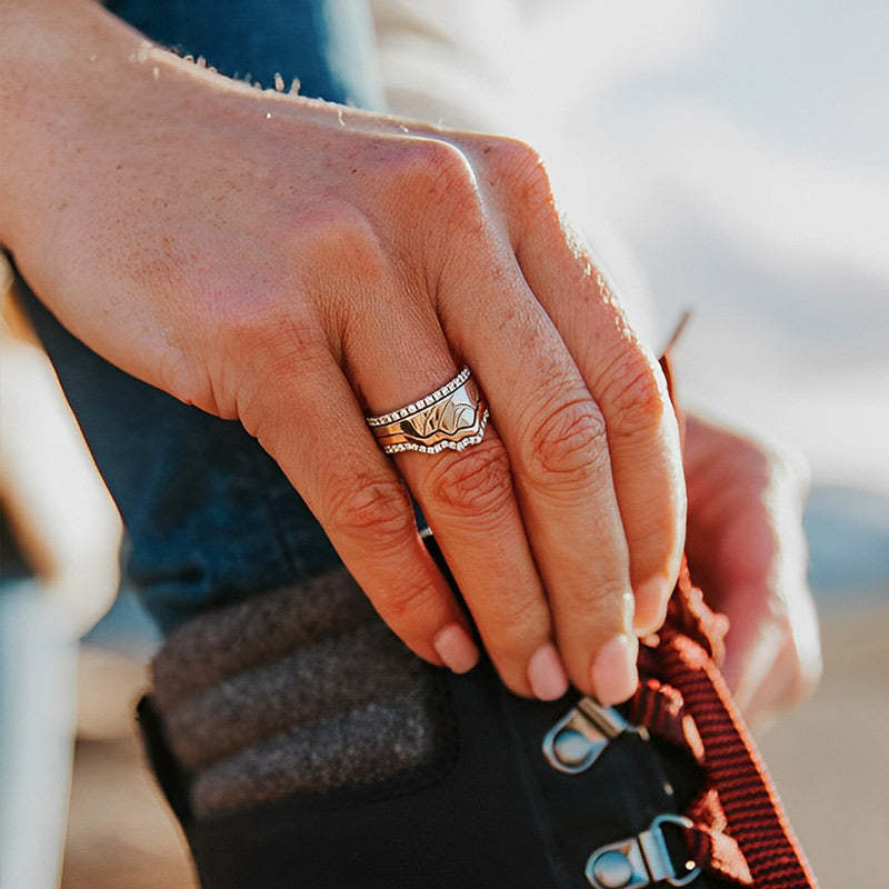 S925 Keep Climbing Mountain Ring