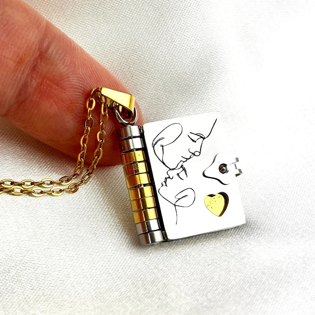 For Love - I Love You Endlessly Book Necklace