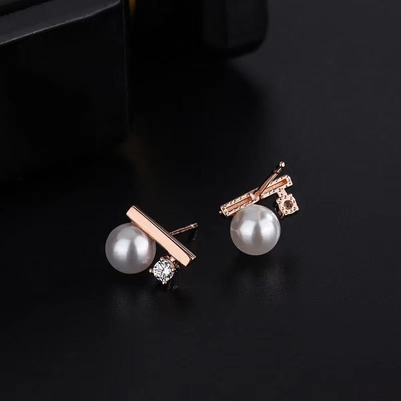 S925 Balance Pearl Earrings