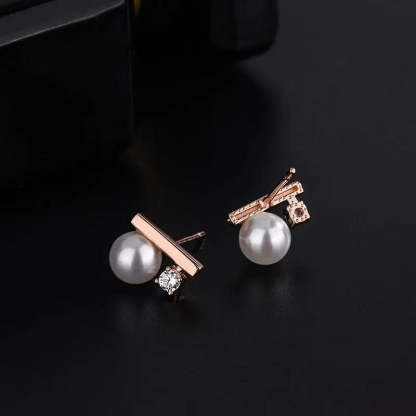 S925 Balance Pearl Earrings