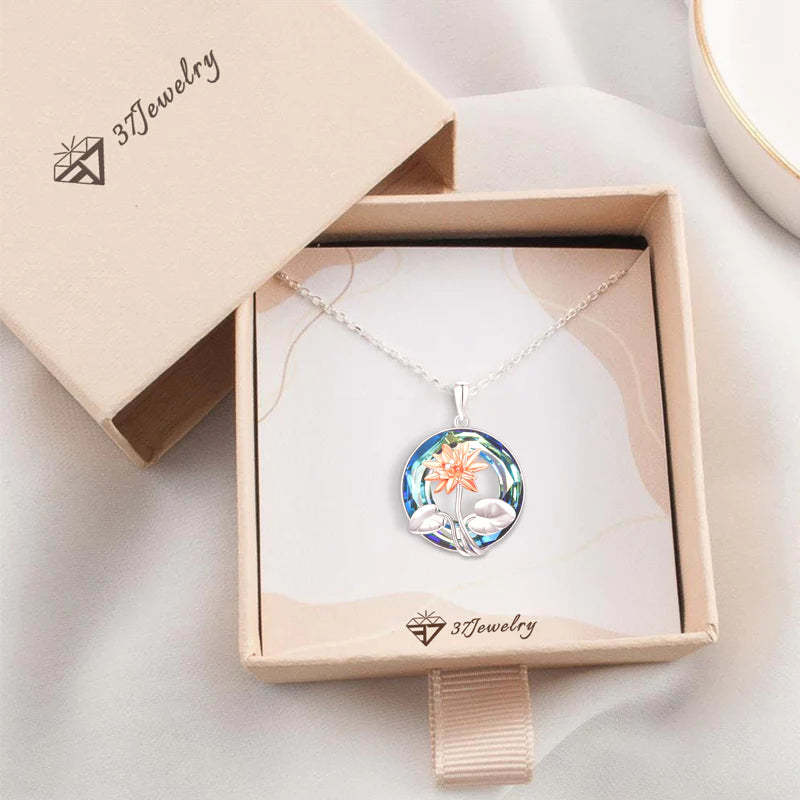 S925 You Belong Somewhere You Feel Free Crystal Birth Month Flower Necklace