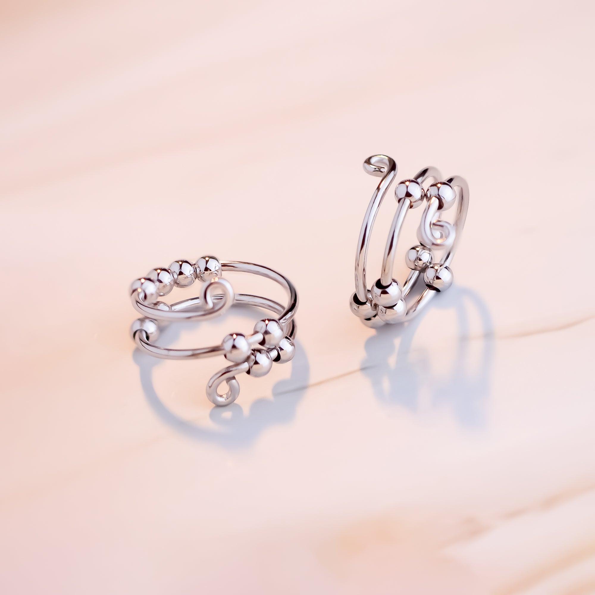 For Daughter - S925 Your Anxiety is Lying to You Circle Beads Fidget Ring