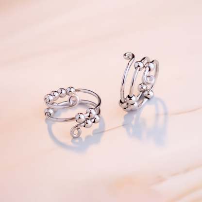 For Daughter - S925 Your Anxiety is Lying to You Circle Beads Fidget Ring