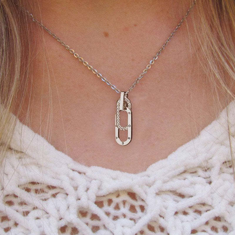 S925 The Love Between Aunt & Niece is Forever Sterling Silver Circle Necklace