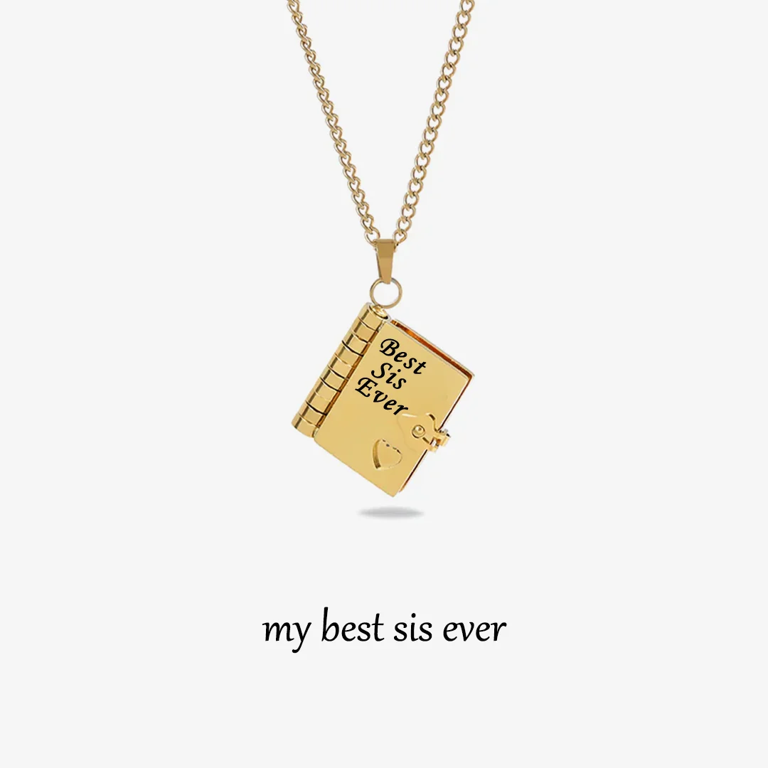 For Sisters - Best Sis Ever Book Necklace
