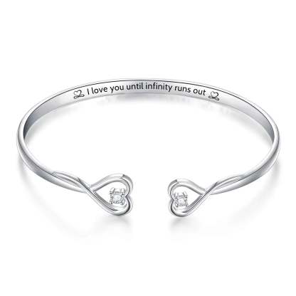 For Love - I love You Until Infinity Runs Out Heart Bracelet